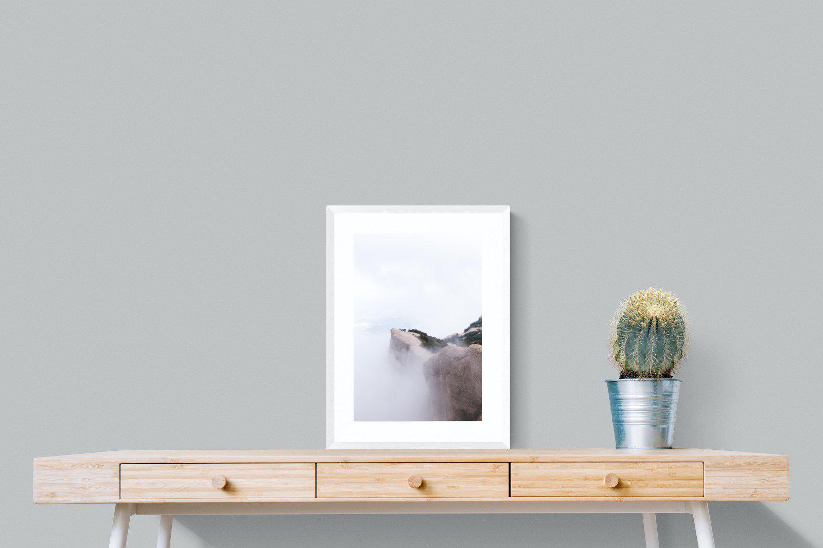 A Peak Above The Clouds-Wall_Art-45 x 60cm-Framed Print-White-Pixalot