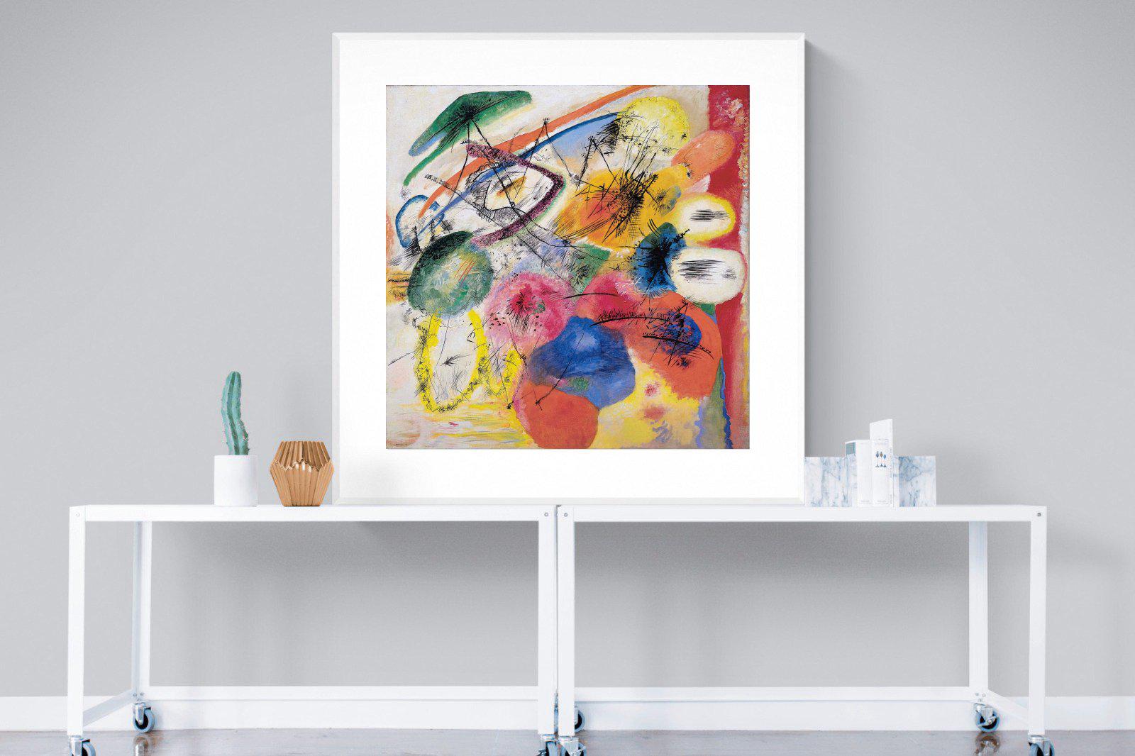 Black Lines-Wall_Art-120 x 120cm-Framed Print-White-Pixalot