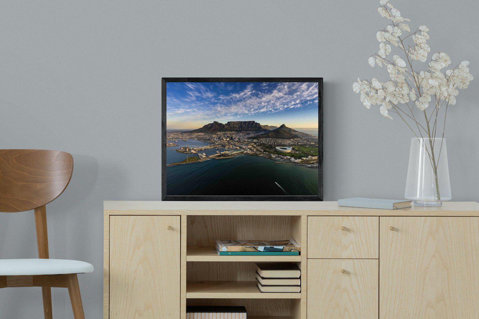 Cape Town-Wall_Art-60 x 45cm-Mounted Canvas-Black-Pixalot