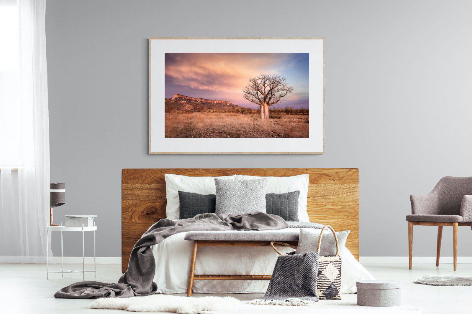 Dusky Baobab-Wall_Art-150 x 100cm-Framed Print-Wood-Pixalot