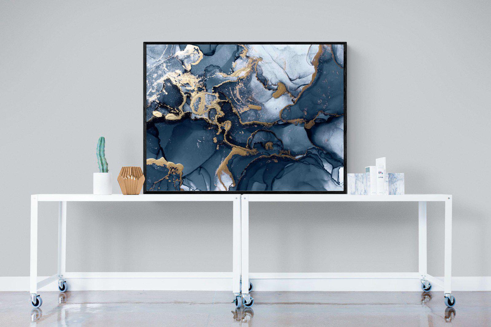 Indigo Ink-Wall_Art-120 x 90cm-Mounted Canvas-Black-Pixalot