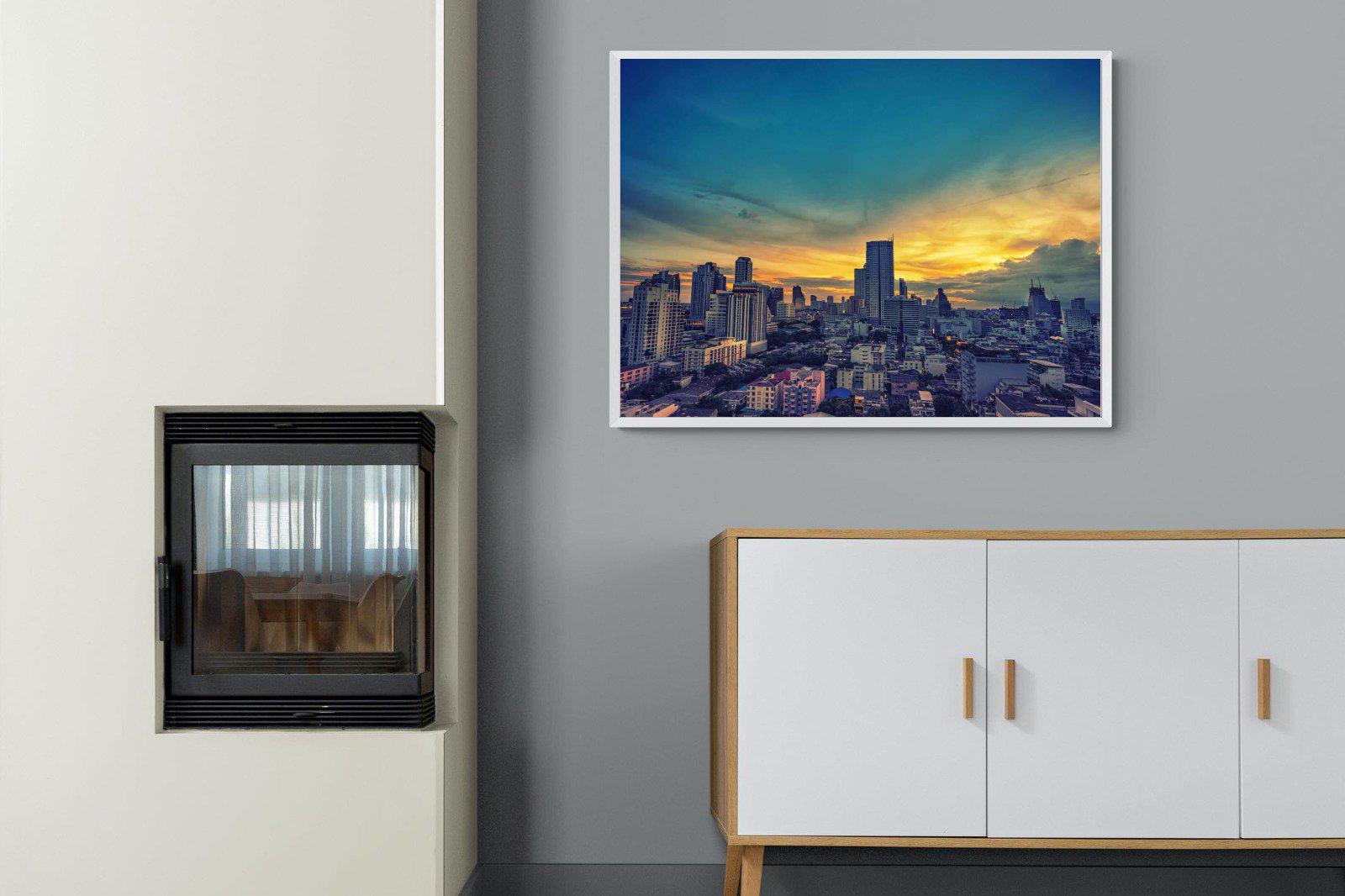 Joburg Sunrise-Wall_Art-100 x 75cm-Mounted Canvas-White-Pixalot