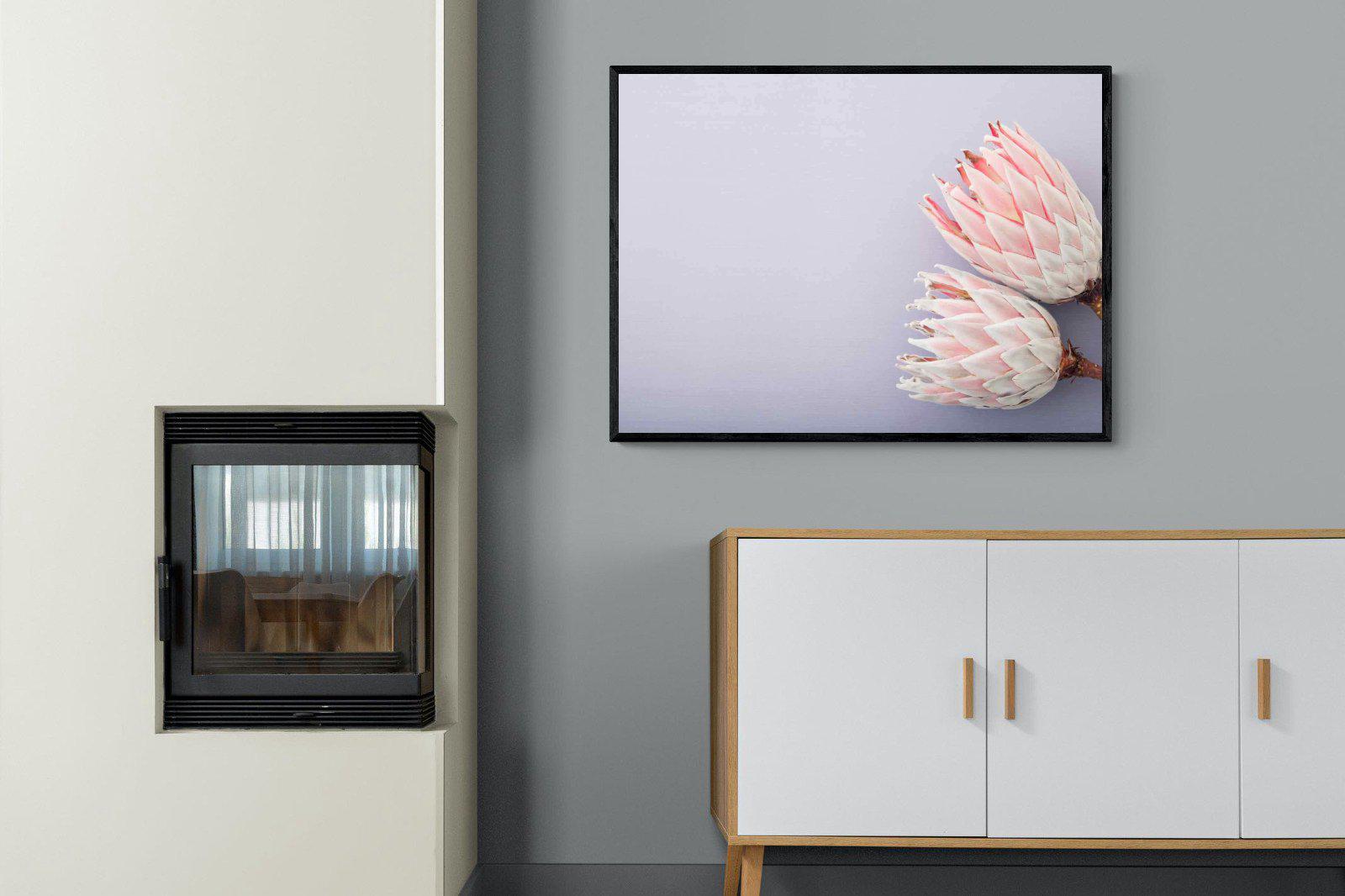 Pair of Proteas-Wall_Art-100 x 75cm-Mounted Canvas-Black-Pixalot