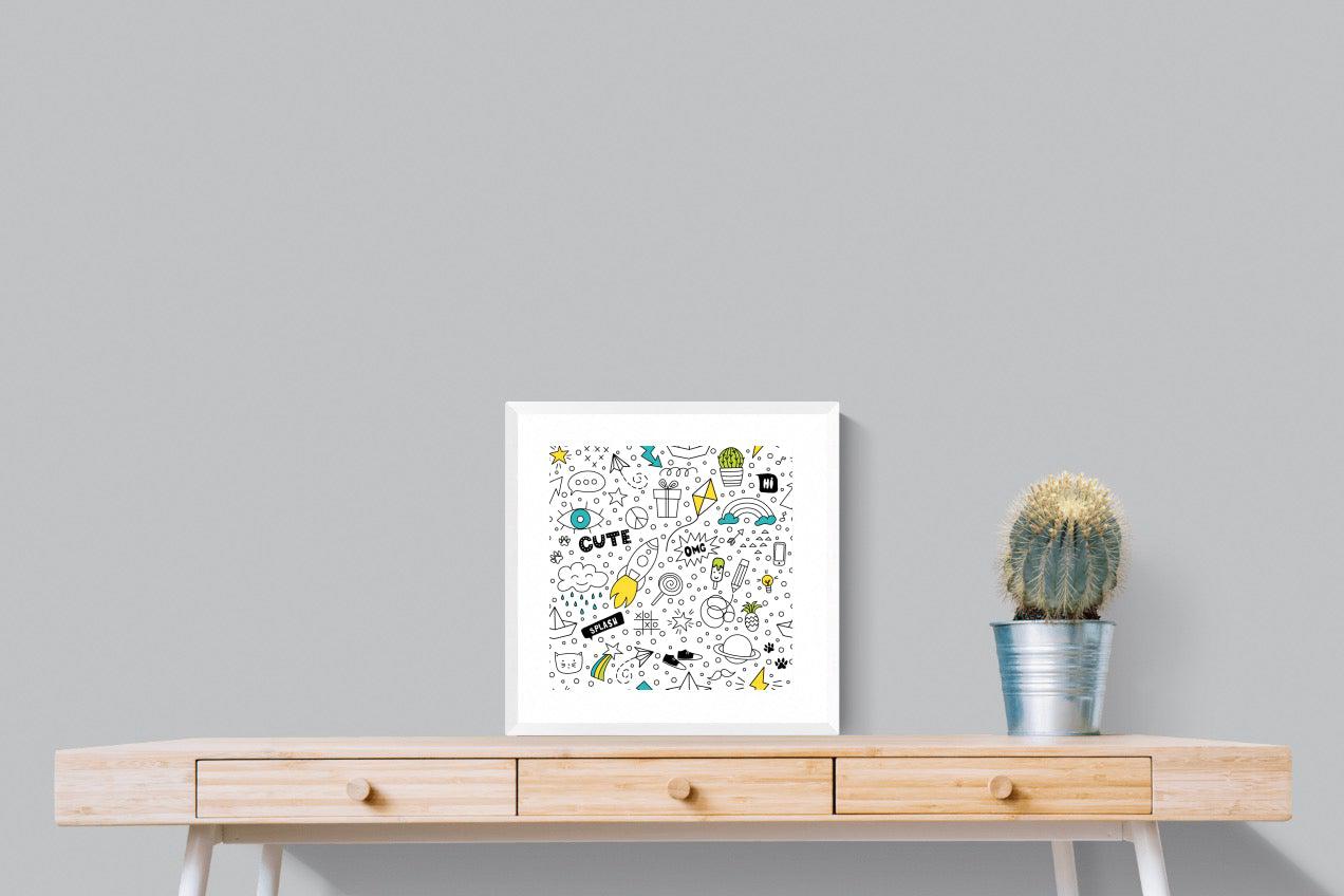 Play Time-Wall_Art-50 x 50cm-Framed Print-White-Pixalot