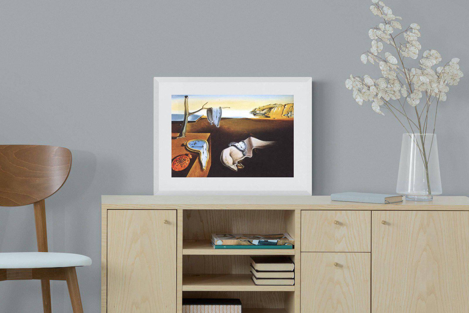 The Persistence of Memory-Wall_Art-60 x 45cm-Framed Print-White-Pixalot