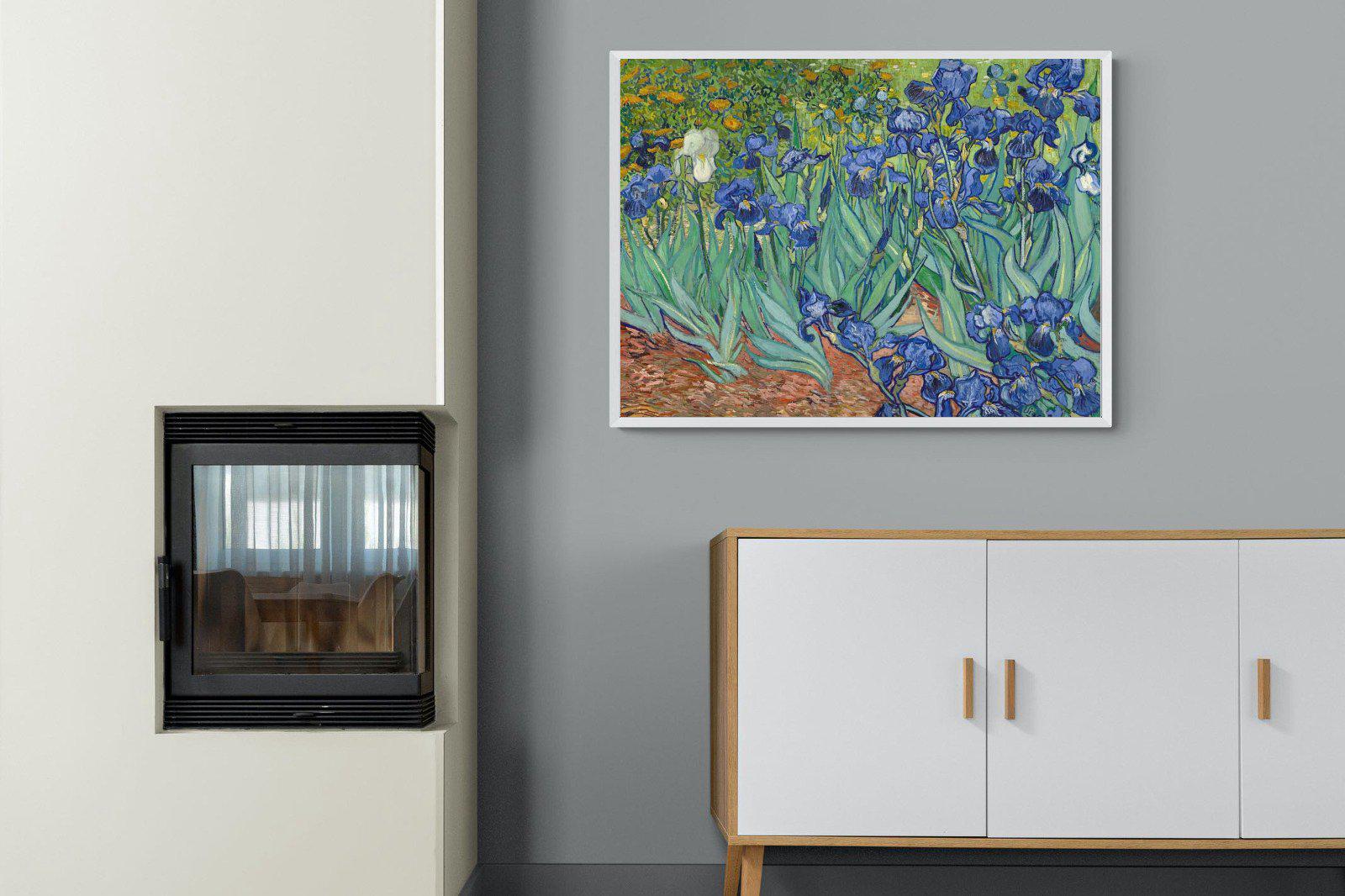Van Gogh Irises-Wall_Art-100 x 75cm-Mounted Canvas-White-Pixalot