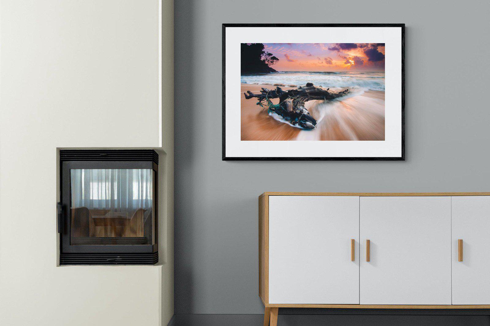 Washed Ashore-Wall_Art-100 x 75cm-Framed Print-Black-Pixalot