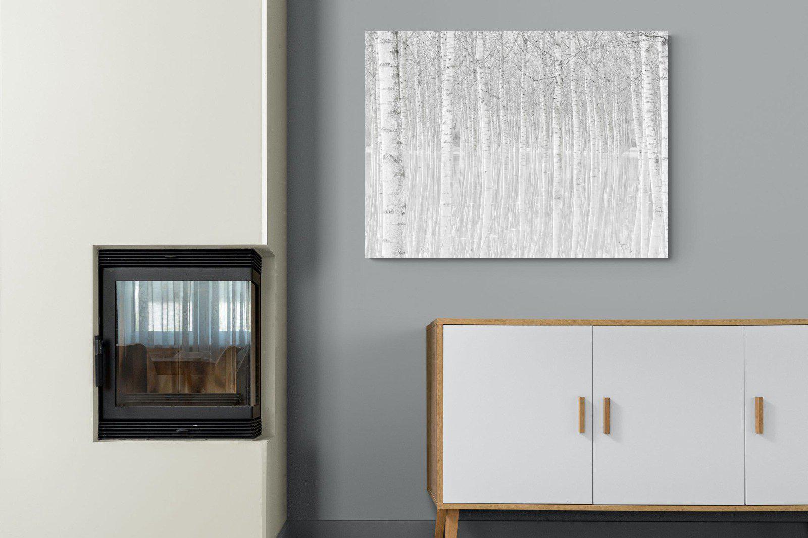 Whiteout Forest-Wall_Art-100 x 75cm-Mounted Canvas-No Frame-Pixalot