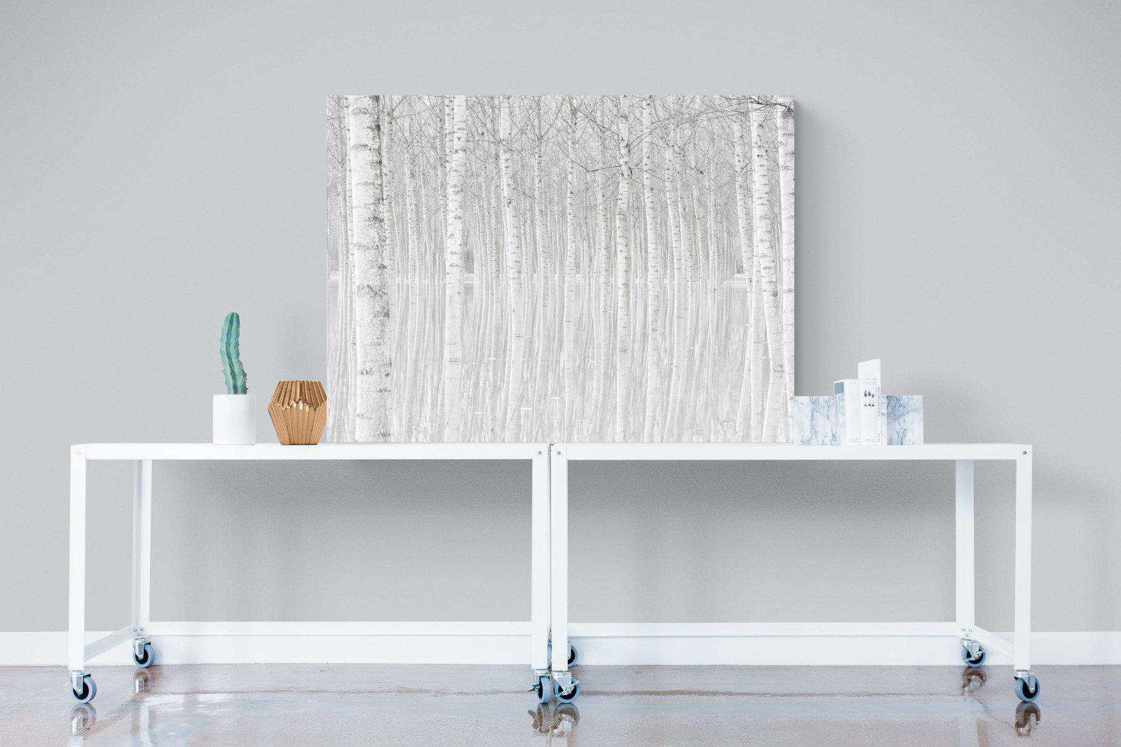 Whiteout Forest-Wall_Art-120 x 90cm-Mounted Canvas-No Frame-Pixalot