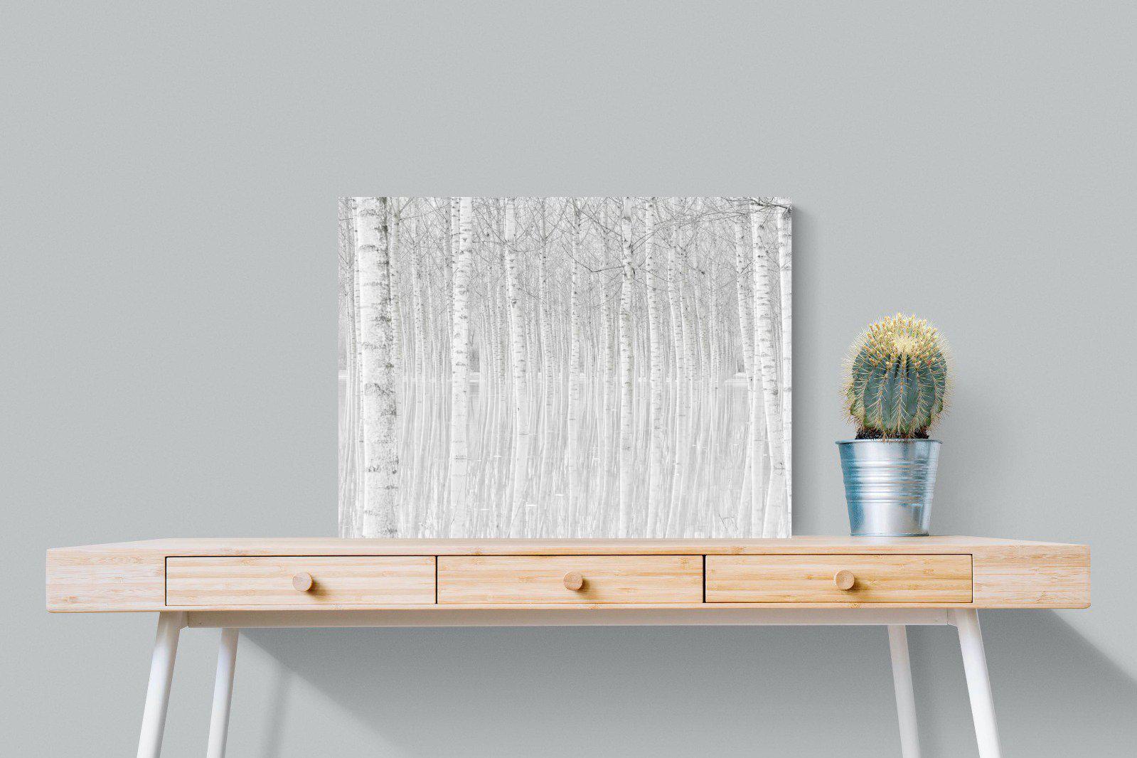 Whiteout Forest-Wall_Art-80 x 60cm-Mounted Canvas-No Frame-Pixalot