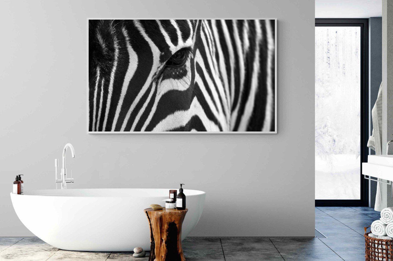 Zebra Eye-Wall_Art-180 x 110cm-Mounted Canvas-White-Pixalot
