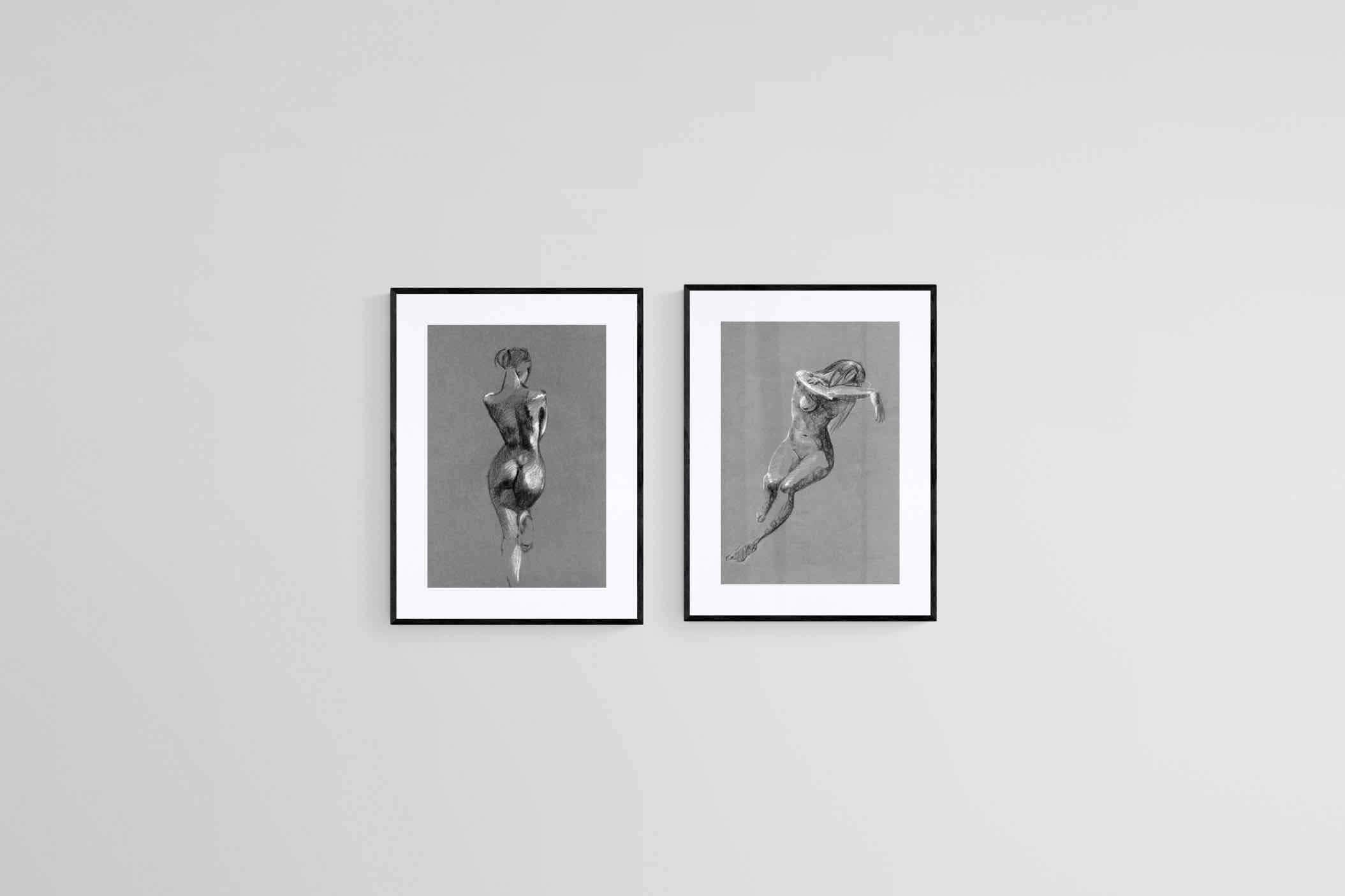 Chalk & Charcoal Set-Wall_Art-45 x 60cm (x2)-Framed Print-Black-Pixalot
